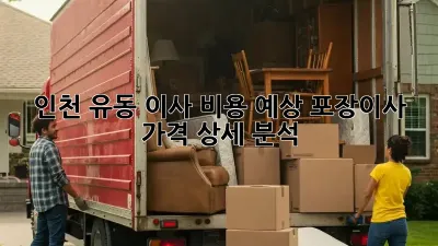인천 유동 이사 비용 예상: 포장이사 가격 상세 분석
