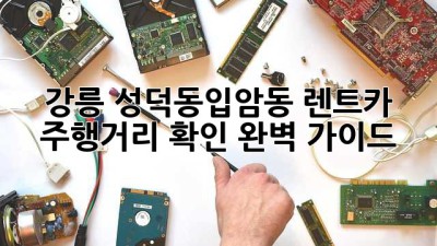 강릉 성덕동/입암동 렌트카 주행거리 확인 완벽 가이드